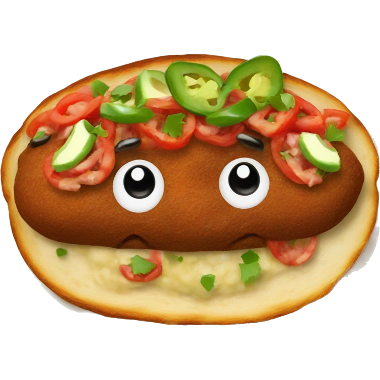 Mexican molletes with chorizo emoji