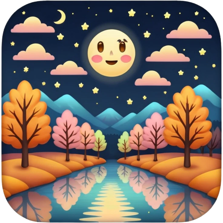 soft pastel autumn night lights emoji