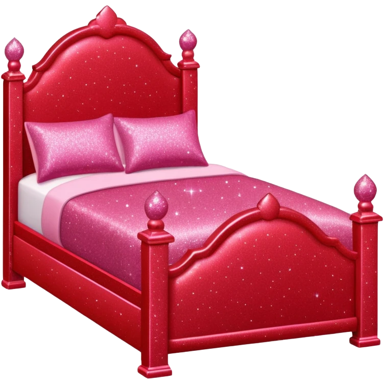 red glitter barbie dollhouse bed emoji