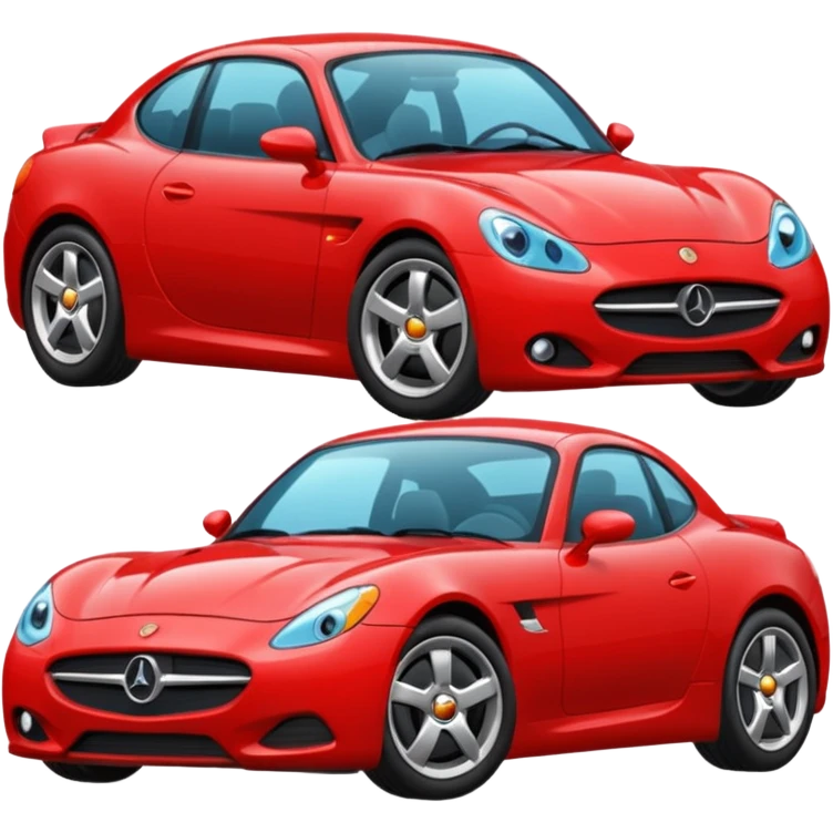 cartoon style red modern car emoji