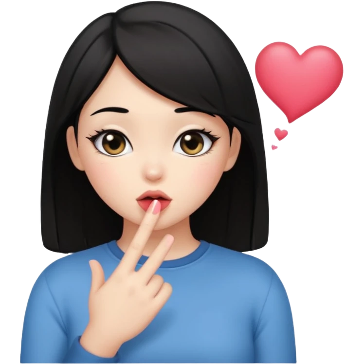 Cute black haired girl with black eyes showing her huge butt looking from behind blushing blowing kisses  emoji