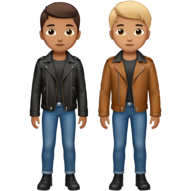 Boy in leather jocket, full body, different color leather jocket, close up emoji