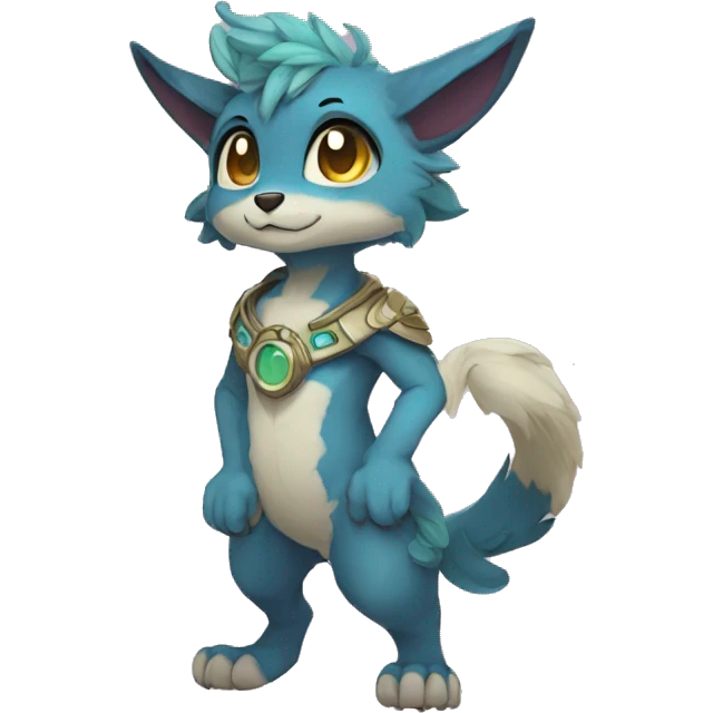Anthro cool cute kawaii LiLaiRa-Modern-Vernid-Fakémon Full Body emoji