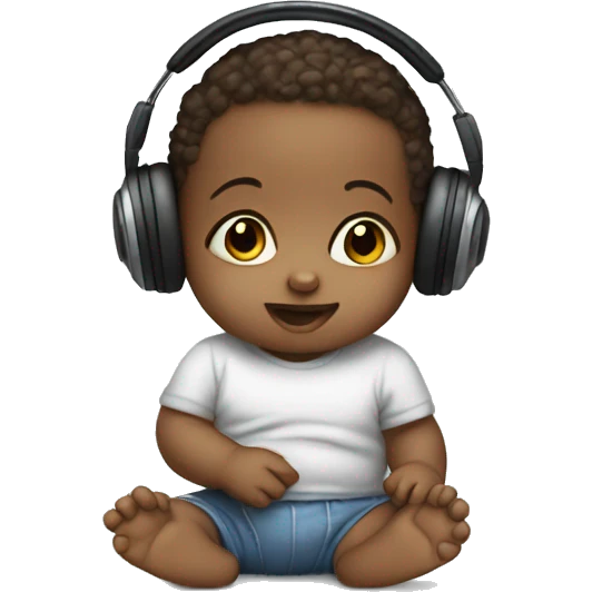 Baby listening to music emoji