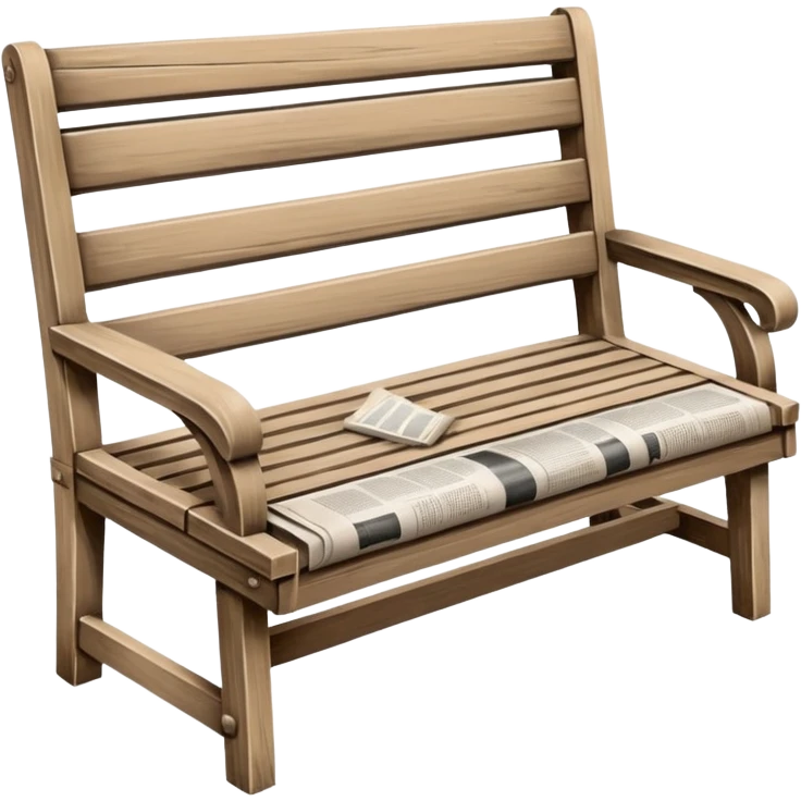Wooden bench + newspaper emoji