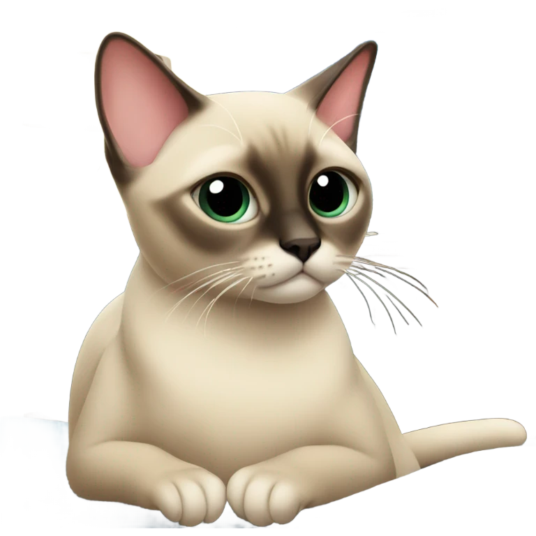 Siamese cat watching tv  emoji