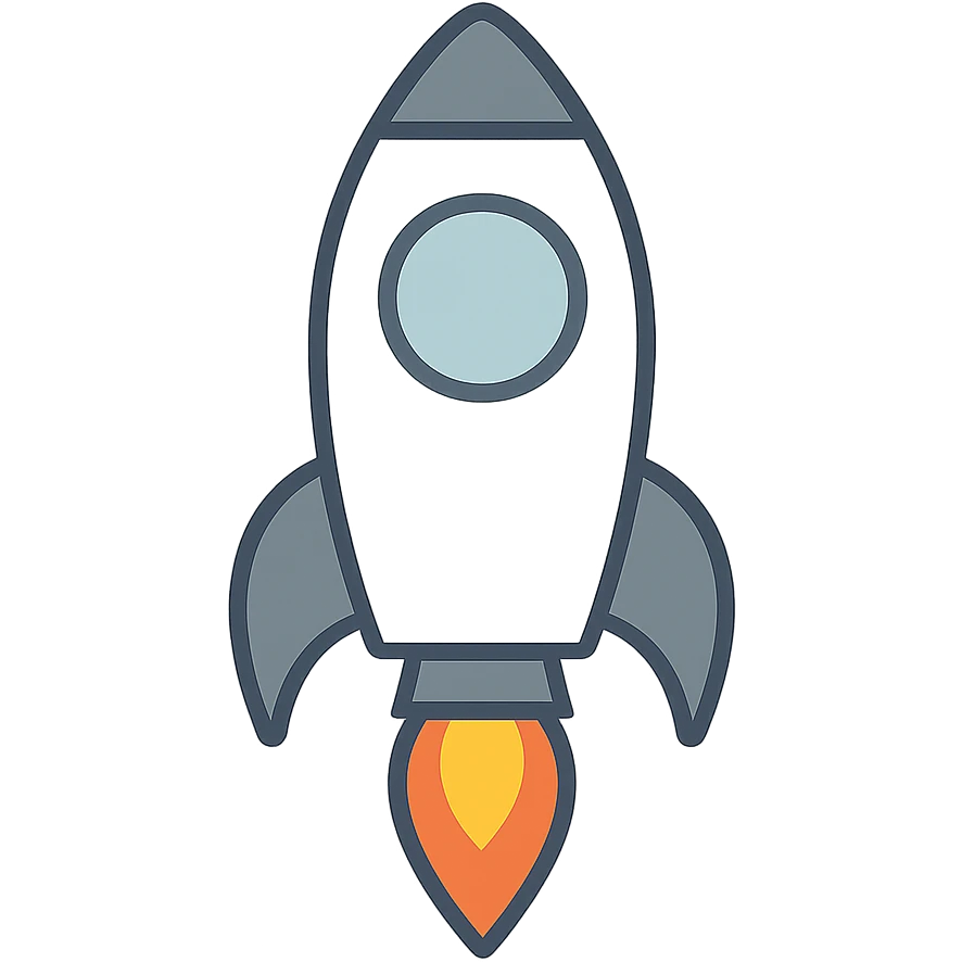 simple rocket ship, clean and minimalistic, general style emoji