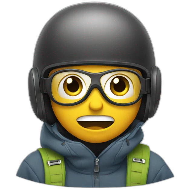scared snowboarder emoji