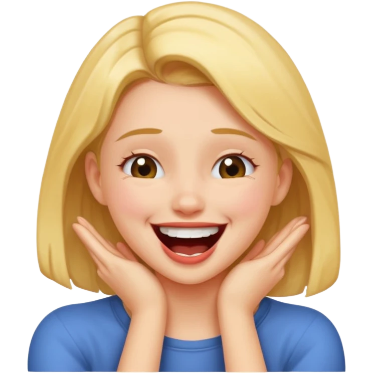 girl squeezing her neck while laughing  emoji