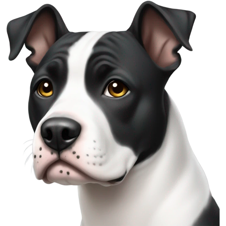 Dog black and white amstaff  emoji