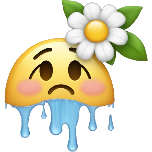 Crying emoji but instead of tears flowers pouring down  emoji