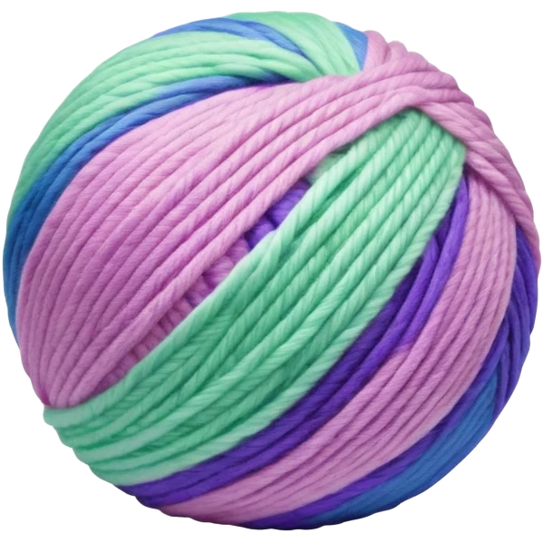 Yarn ball light pink, green blue and purple  emoji