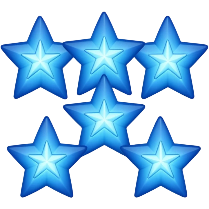 5 solid blue stars emoji