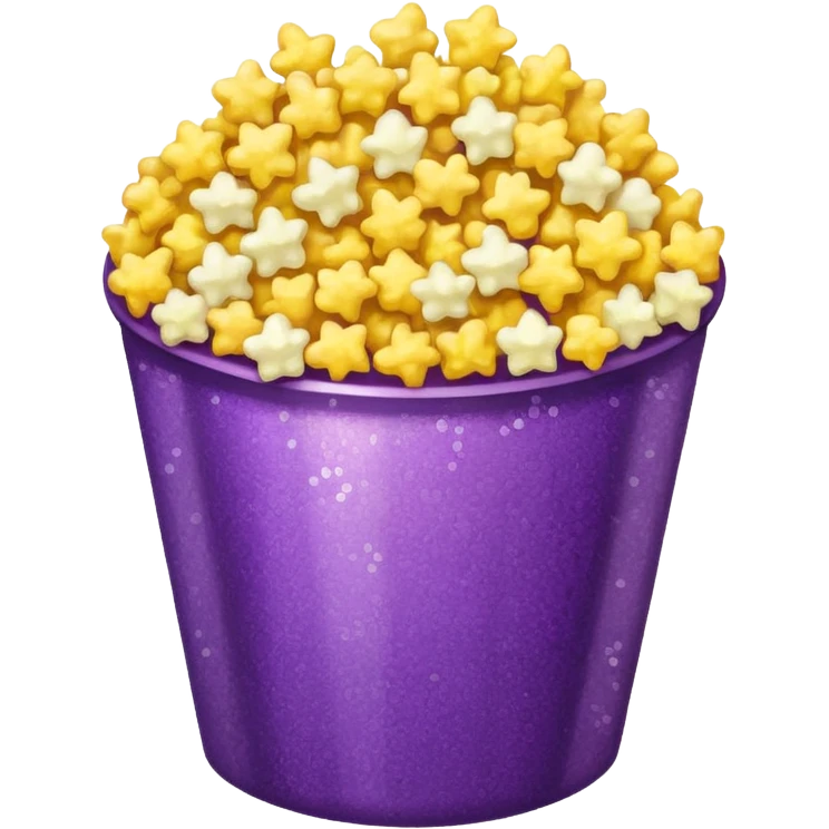 Glitter purple and yellow popcorn  emoji