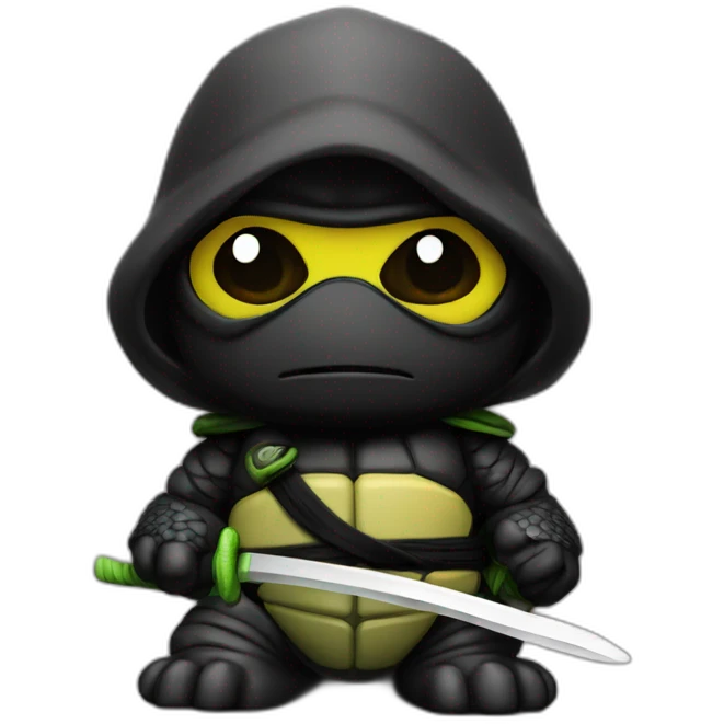Turtle ninja black reborn glass emoji