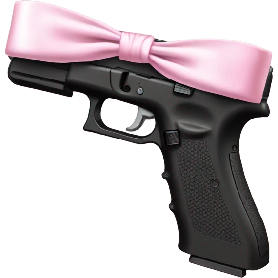 Glock with pale pink bow emoji