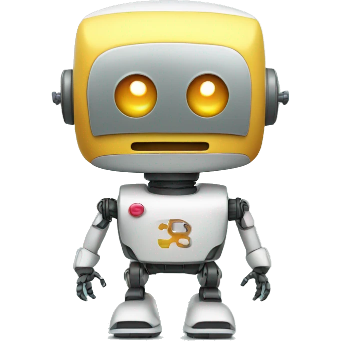 cute robot with creative brain emoji