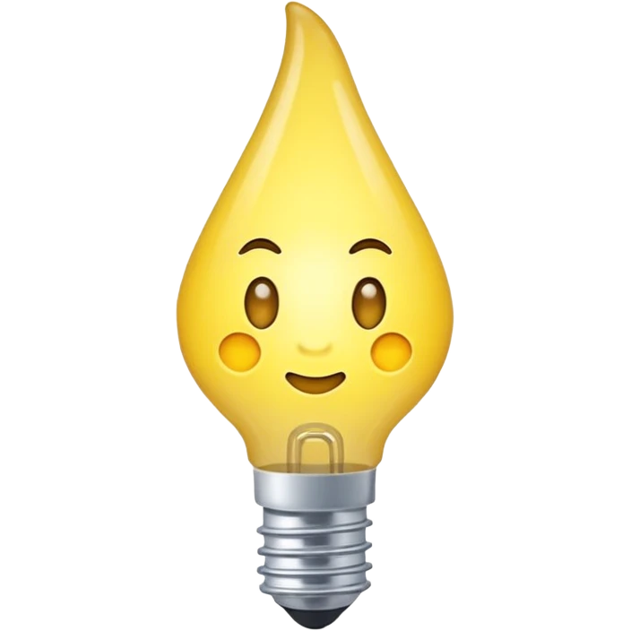 лампочка желтая, от нее исходит свет emoji