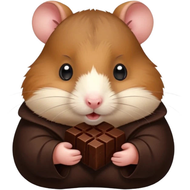 Hamster eating dark chocolate  emoji