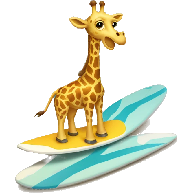 giraffe on surfboard  emoji