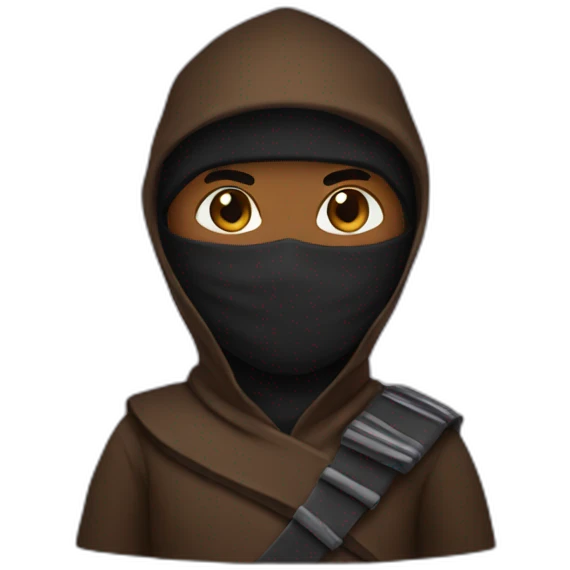 brown skin ninja black emoji