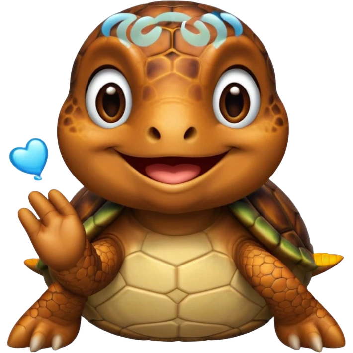 turtle blowing a kiss emoji