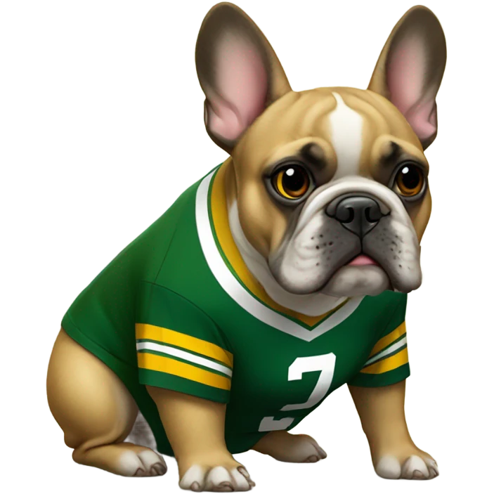 Fawn French bulldog packers fan emoji