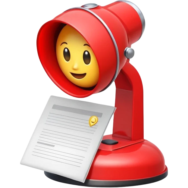  Create an emoji-style alert icon for a crime notification: a siren light with a small document or warning triangle. Bright, modern emoji design emoji