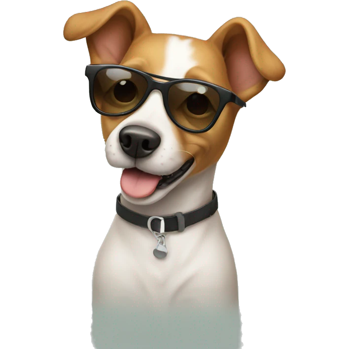 Cute dog with sunglasses on emoji