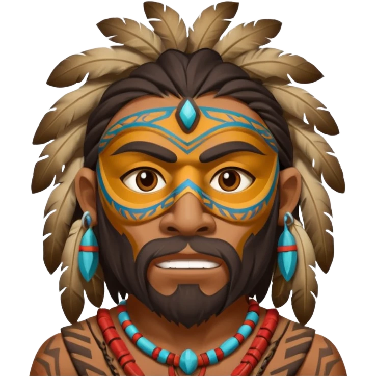 cave man with ritual mask emoji