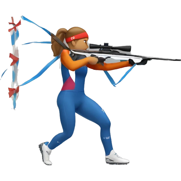 Biathlon athlete shooting at target emoji