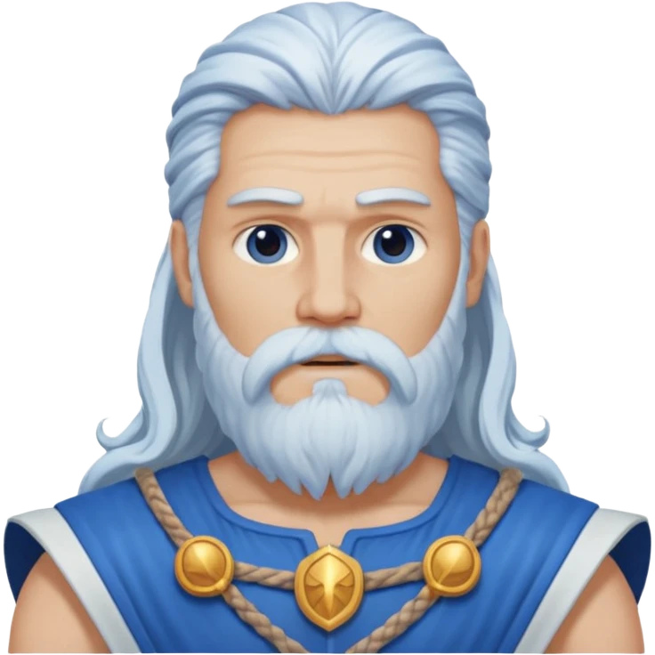 Jupiter, Thunder God from Rome Mythology with long white hair and beard, blue and white outfit emoji