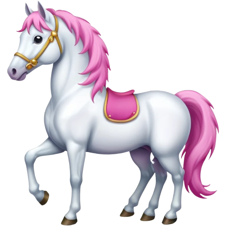 a white horse with pink mane emoji