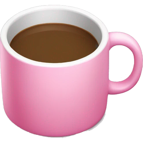 Pink mug with a smaller cup attached below it  emoji
