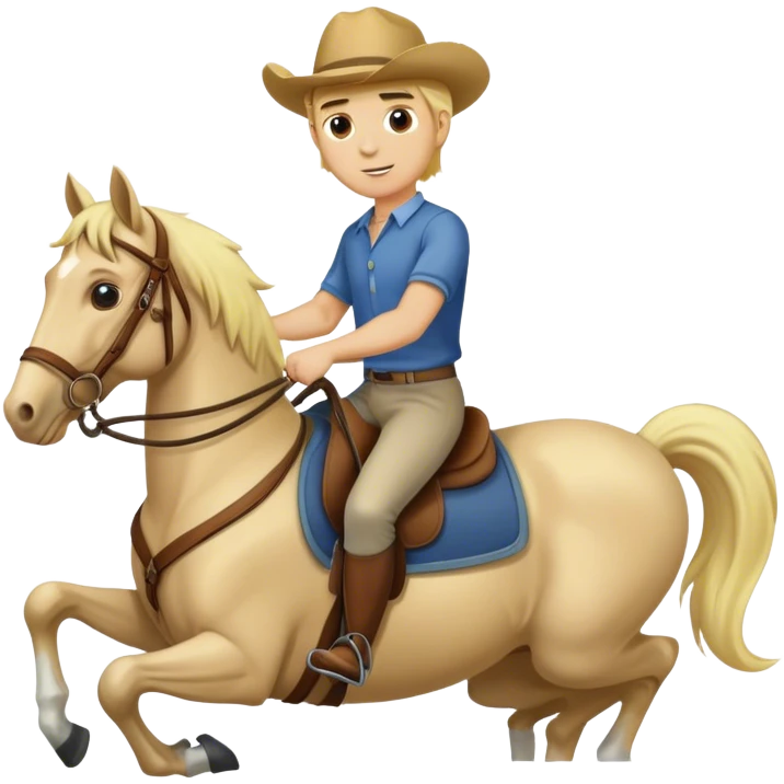 Blonde guy riding a horse  emoji