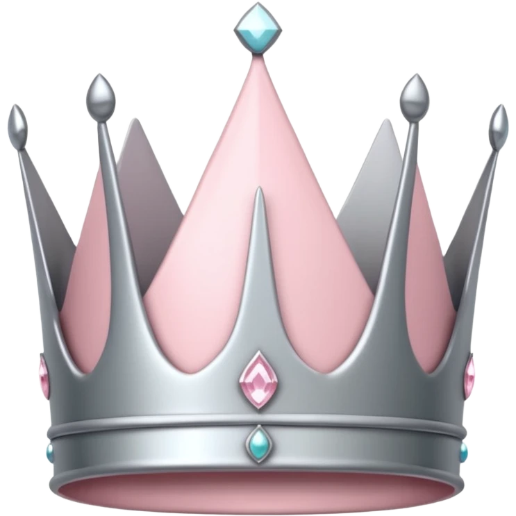 light pink and silver simple crown emoji