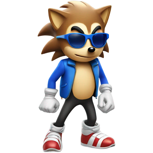 sonic the hedgehog with sunglasses on emoji