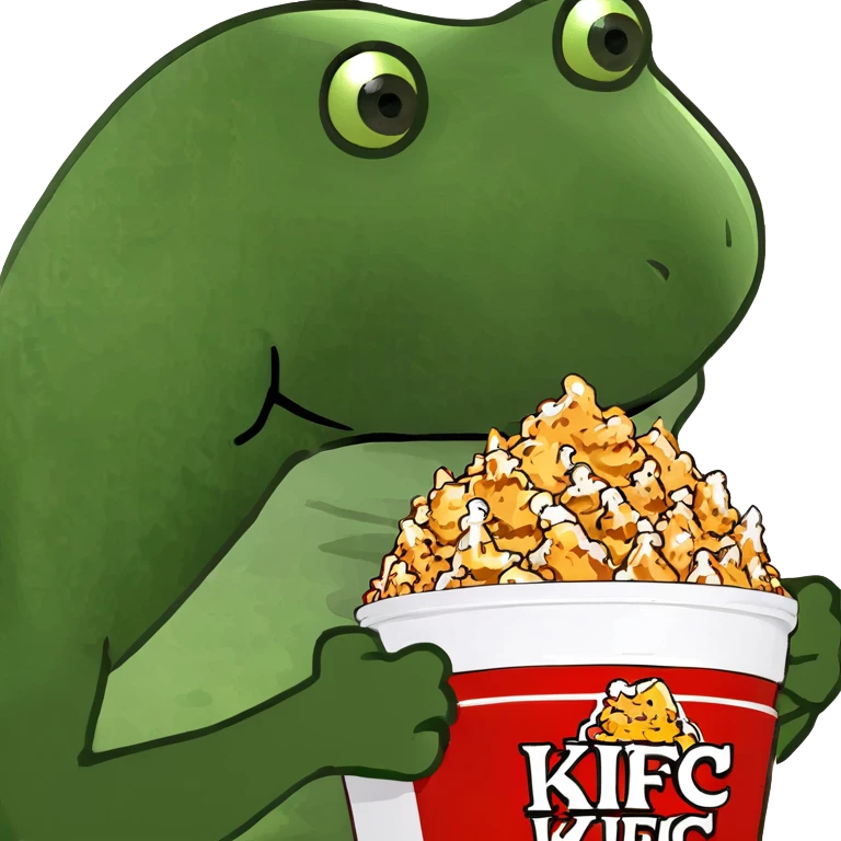 holding a bucket of kfc chicken emoji