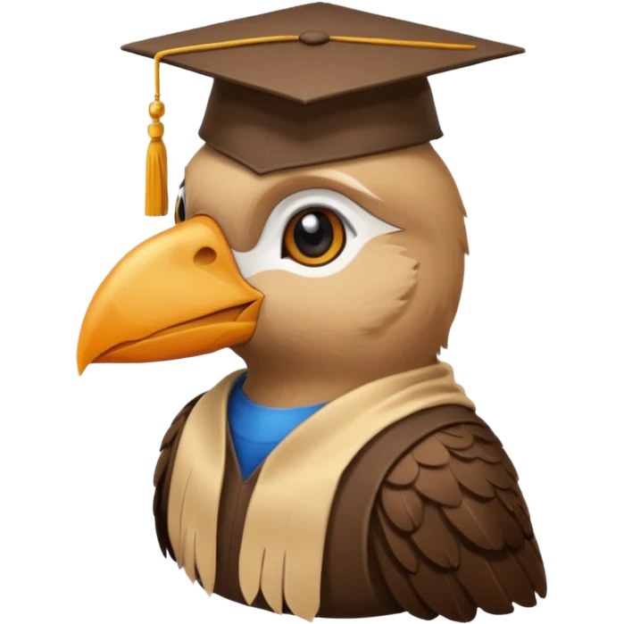 Bird graduate college emoji