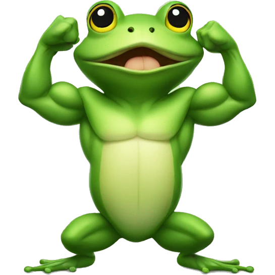 frog flexing muscle emoji