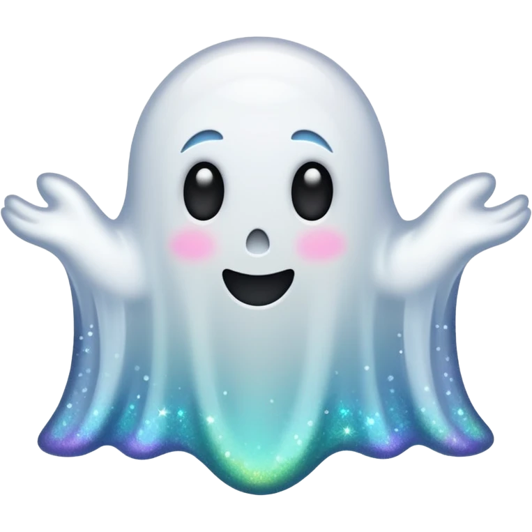 glitter white ghost emoji