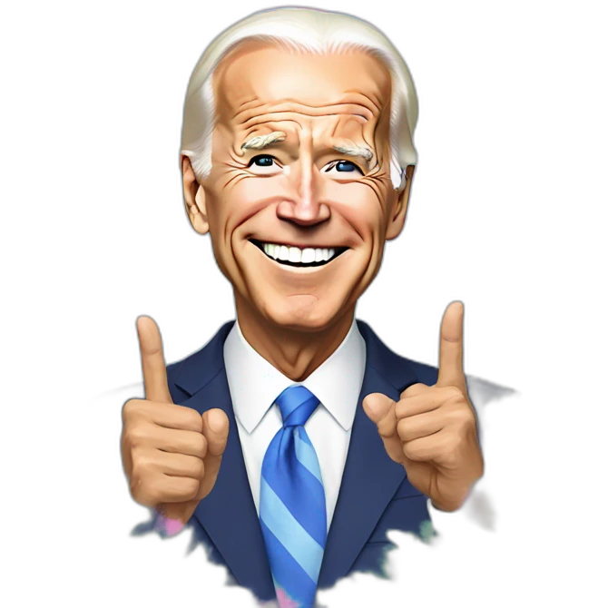 Joe biden making a peace sign wearing tie dye emoji