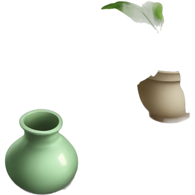 broken vase with plant on the ploor emoji
