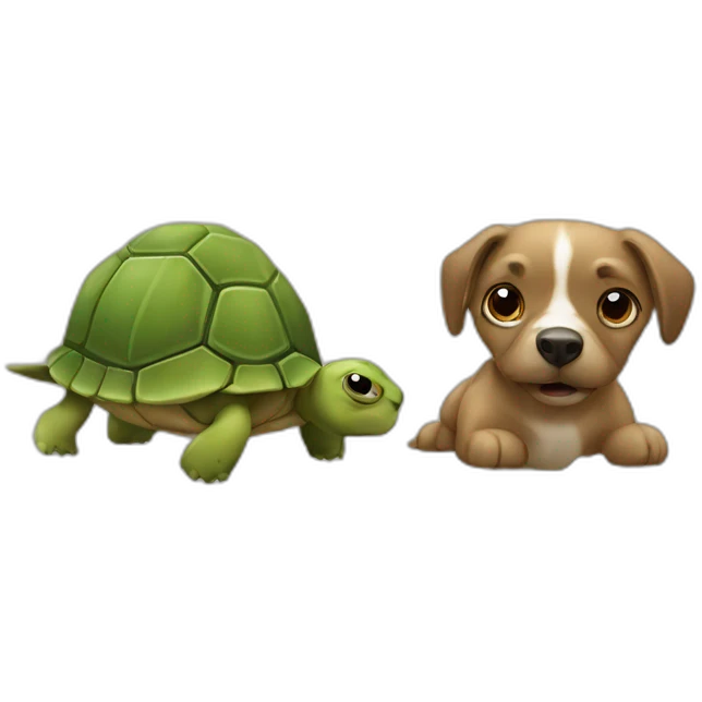 Tortue et chien emoji