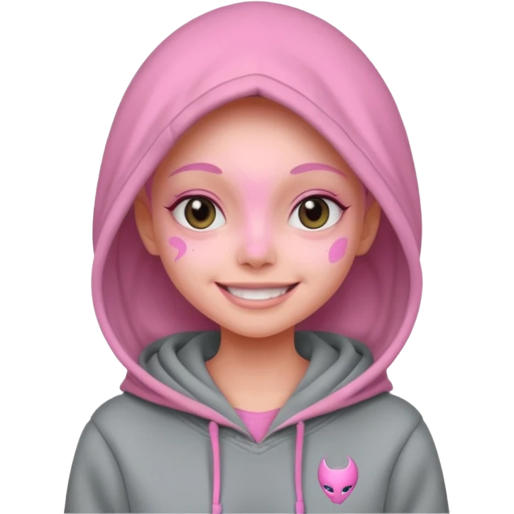 PINK ALIEN GIRL WEARING HOODIES



















 emoji