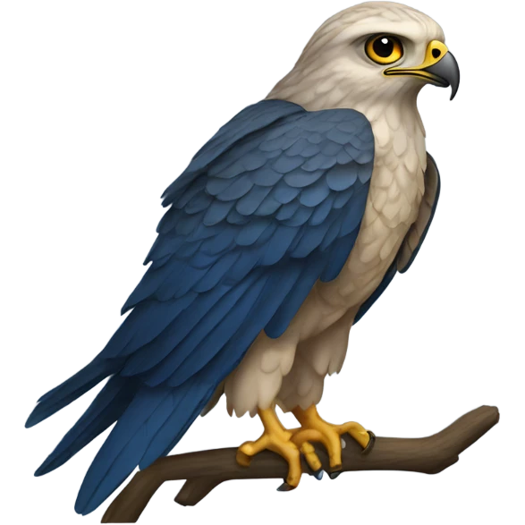 Blue winged hawk emoji