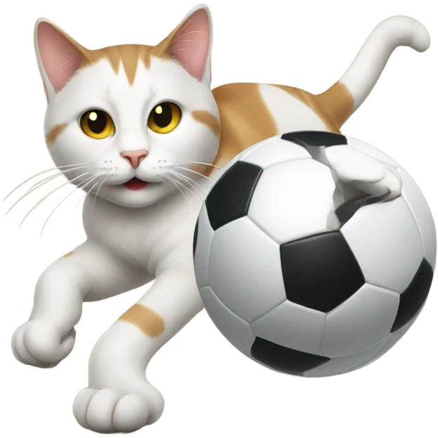 Cat playing soccer emoji