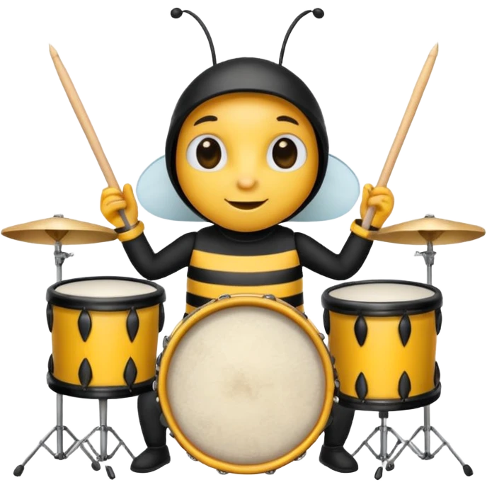 drum player bee emoji