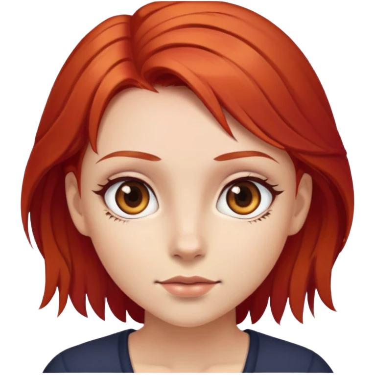 Girl with red hair and brown eyes  emoji