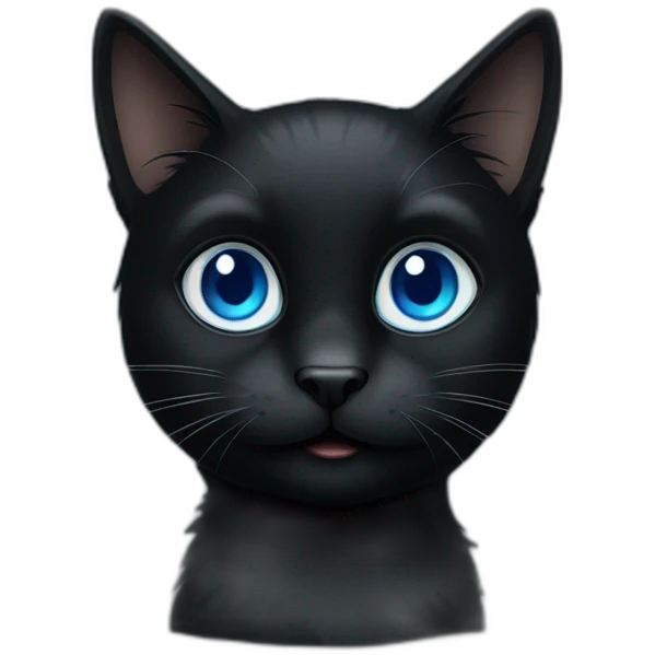 Black cat black fur with blue eyes  emoji